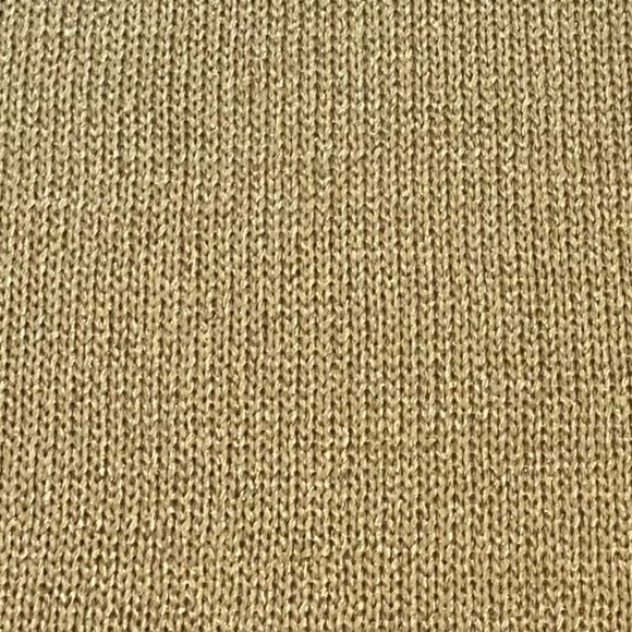 St. John Shimmery Gold Open Knit Sweater and Skirt Size 2 - Picture 8 of 11